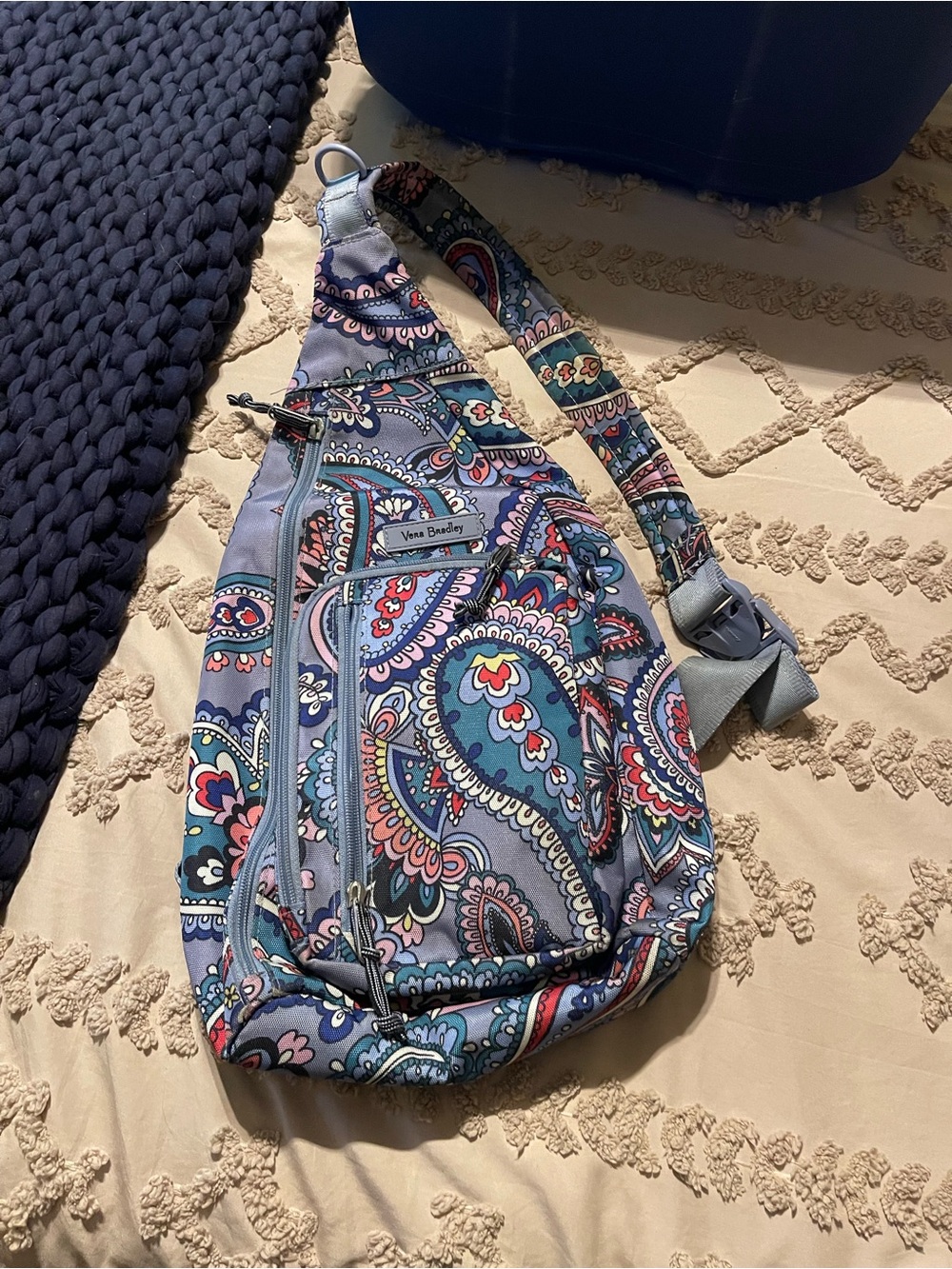 Vera Bradley Light Blue Multicolor Paisley Sling Crossbody